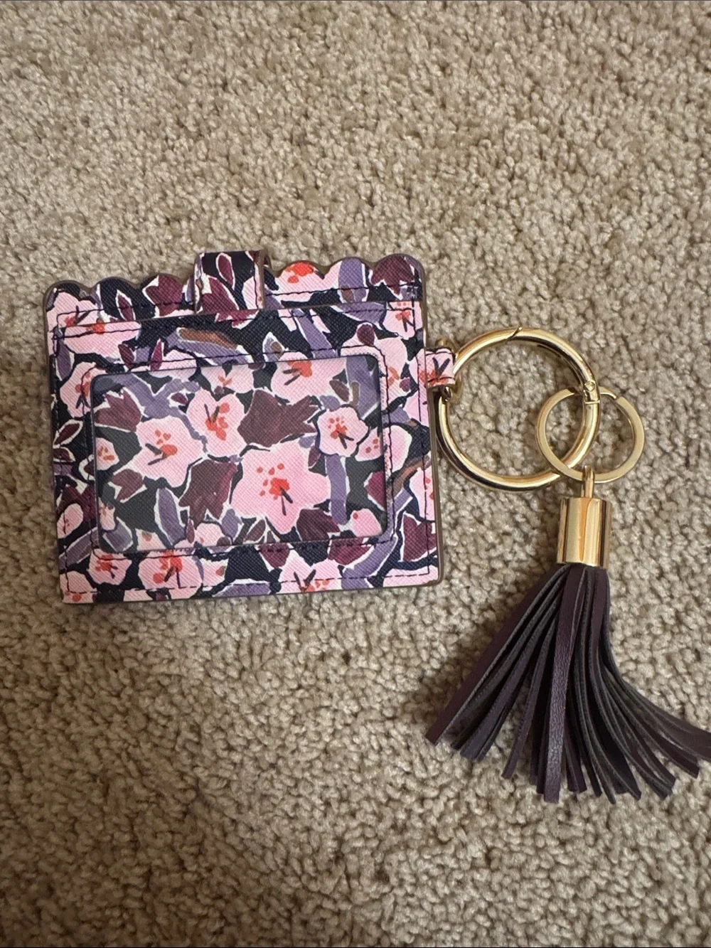 Nanette Lapore Cardholder Keychain with Tassel - Pink Floral